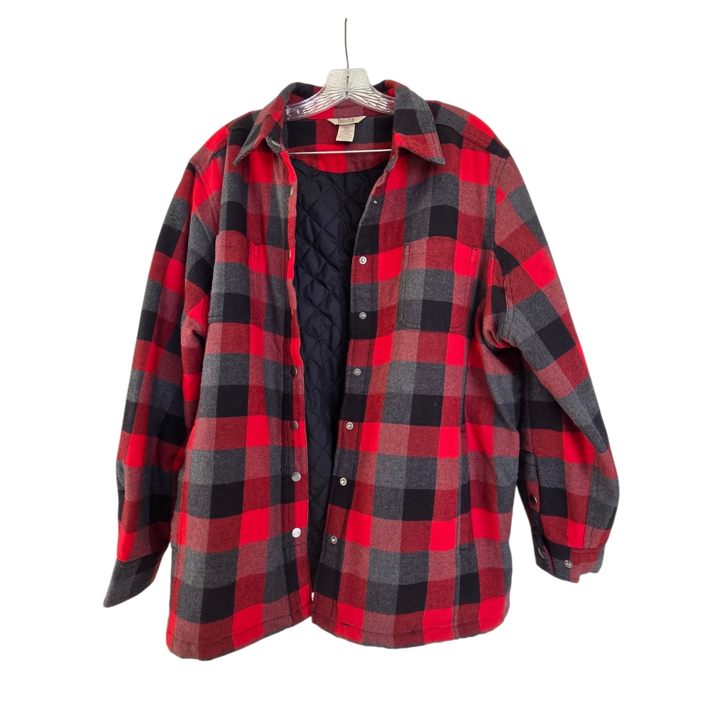 Duluth Trading Co Women's Flapjack Flannel Shirt Jacket Shacket Cotton Plaid 2XL